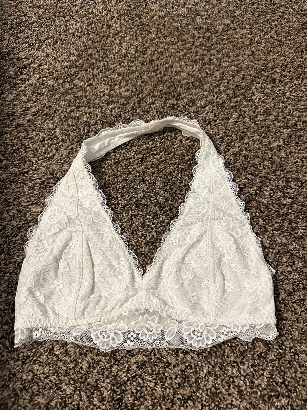 Gilly Hicks White Lace Halter Bralette